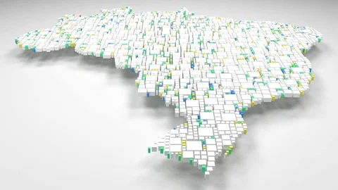 Map of Brazil Stock Footage 81361240