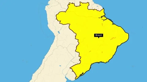 Map Of Brazil Stock Footage 294080926