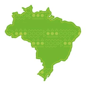 Map of Brazil with geometric figures pattern Vector Illustrazione stock