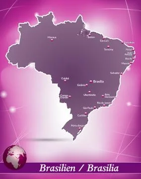 Map of brazil Stock Illustration