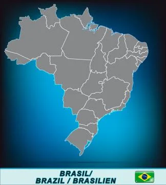 Map of brazil Stock Illustration