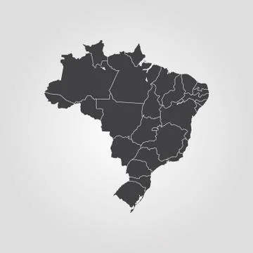 Map of Brazil Stock Illustration