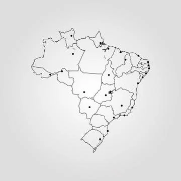 Map of Brazil Stock Illustration