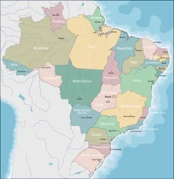 Map of Brazil Stock Illustration