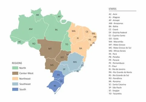 Map of Brazil Stock Illustration