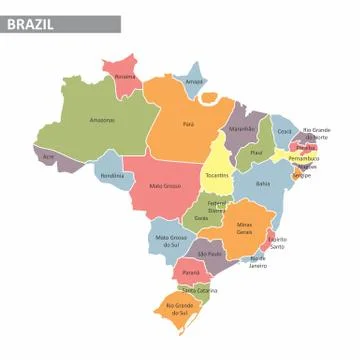 Map of Brazil Stock Illustration