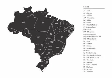 Map of Brazil Ilustração Stock