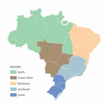 Map of Brazil Stock Illustration