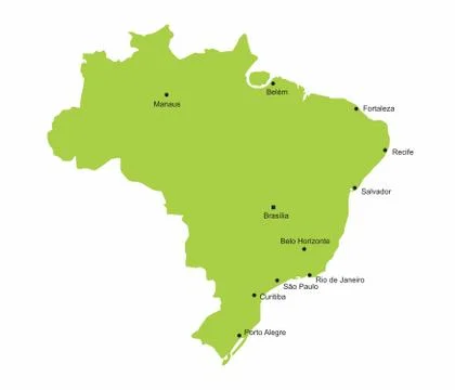 Map of Brazil Ilustração Stock