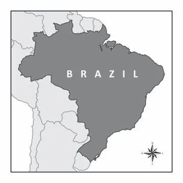 The map of Brazil Stock Illustration