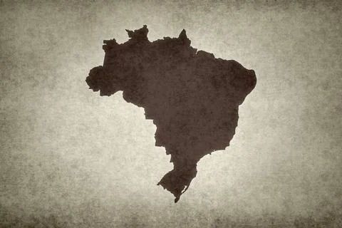 Map of Brazil on a paper Stock Illustration