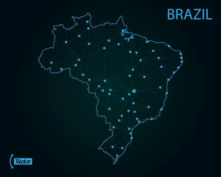 Map of Brazil. Vector illustration. World map Illustrazione stock