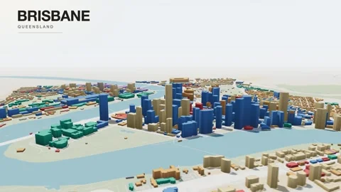 Map of Brisbane 스톡 동영상 341329920
