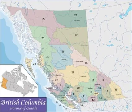 Map of British Columbia Stock Illustration