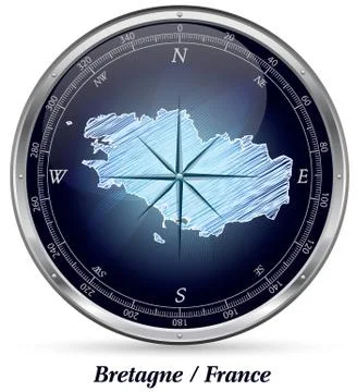 Map of brittany with borders Stock Illustration