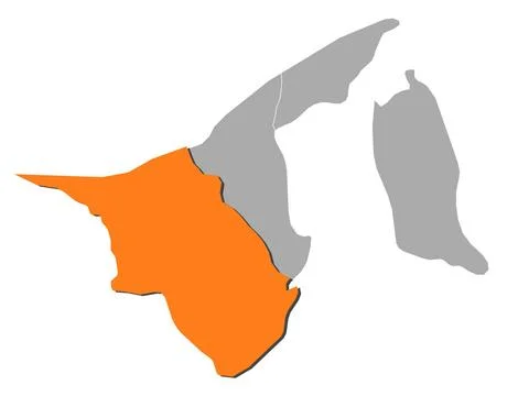 Map of Brunei, Belait highlighted Map of Brunei where Belait is highlighte... Stock Photos