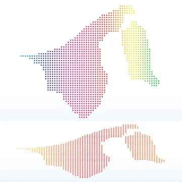 Map of Brunei Darussalam with with Dot Pattern Illustrazione stock