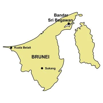 Map of brunei darussalam Illustrazione stock