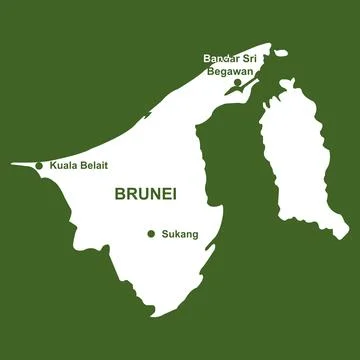 Map of brunei darussalam Stock Illustration