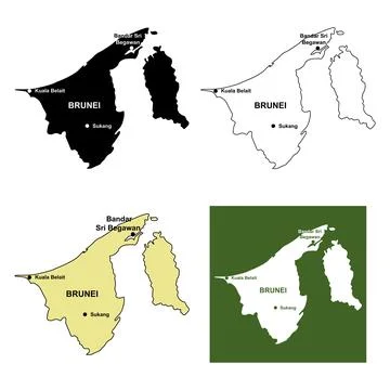 Map of brunei darussalam Stock Illustration