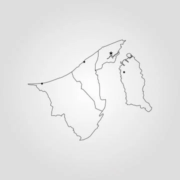 Map of Brunei Stock Illustration