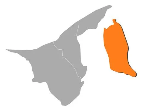 Map of Brunei, Temburong highlighted Map of Brunei where Temburong is high... Stock Photos