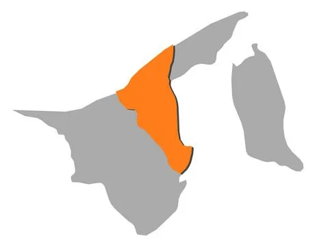 Map of Brunei, Tutong highlighted Map of Brunei where Tutong is highlighte... Stock Photos