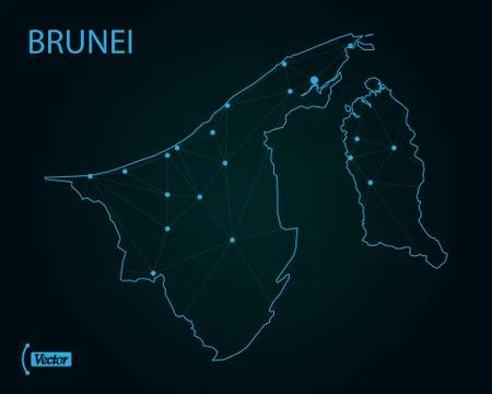 Map of Brunei. Vector illustration. World map Stock Illustration