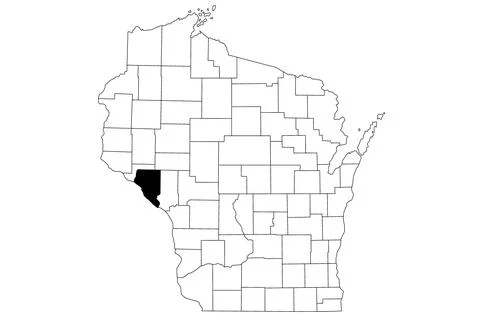 Map of buffalo County in Wisconsin state on white background. single County.. Stock Illustration