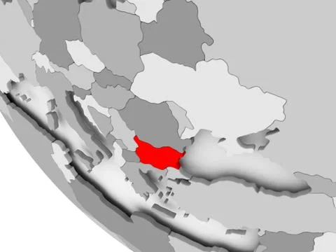 Map of Bulgaria in red Stock Illustration