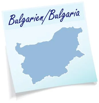 Map of bulgaria as sticky note Stock Illustration
