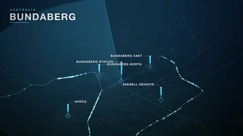 Map of Bundaberg Stock Footage 341057633