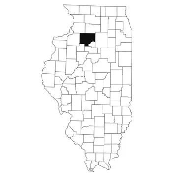 Map of bureau County in Illinois state on white background. single County m.. Stock Illustration