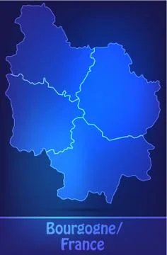 Map of burgundy Stock Illustration