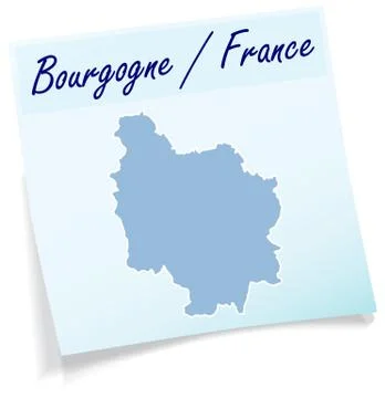 Map of burgundy as sticky note イラスト素材