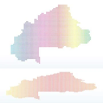 Map of Burkina Faso with with Dot Pattern Stock Illustration