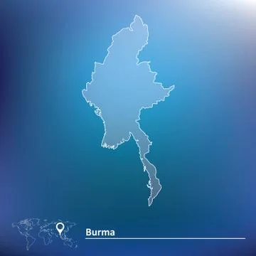 Map of Burma Stock Illustration