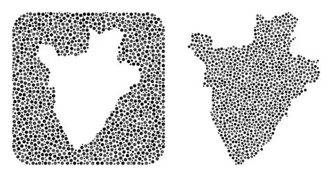 Map of Burundi - Dot Collage with Hole Stock Illustration
