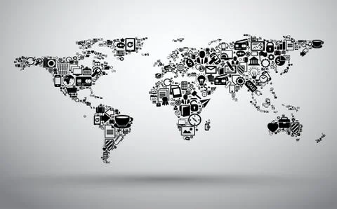Map of business world Illustrazione stock