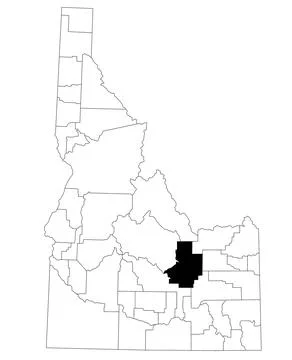 Map of butte County in Idaho state on white background. United States of Am.. Stock Illustration