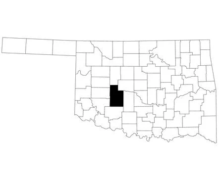 Map of caddo County in Oklahoma state on white background. single County ma.. Stock Illustration