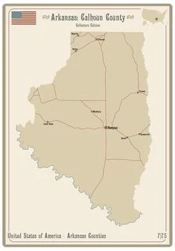 Map of Calhoun County in Arkansas Stock Illustration