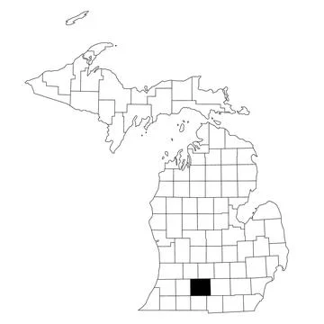 Map of Calhoun County in Michigan state on white background. single County .. Stock Illustration