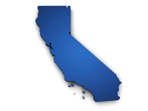 Map of california 3d shape Stock Illustration