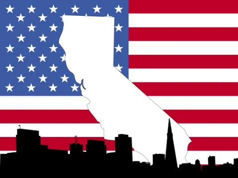 Map of california background Stock Illustration