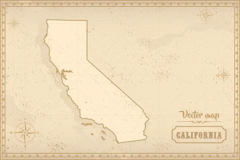 Map of California in the old style Stock Illustration