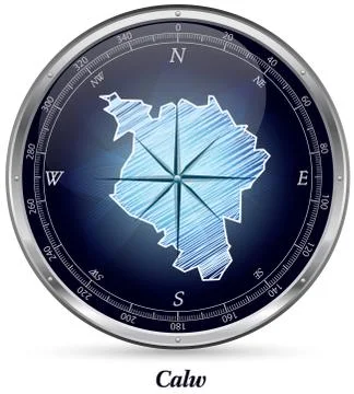 Map of calw with borders Stock Illustration