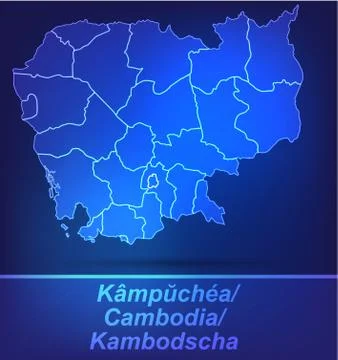 Map of cambodia Stock Illustration