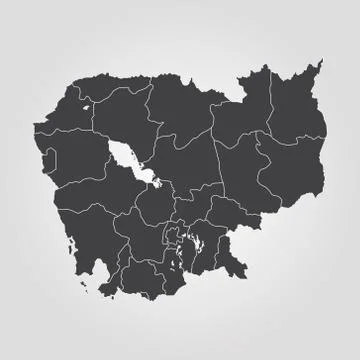 Map of Cambodia Stock Illustration