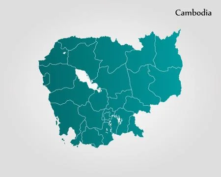 Map of Cambodia Stock Illustration